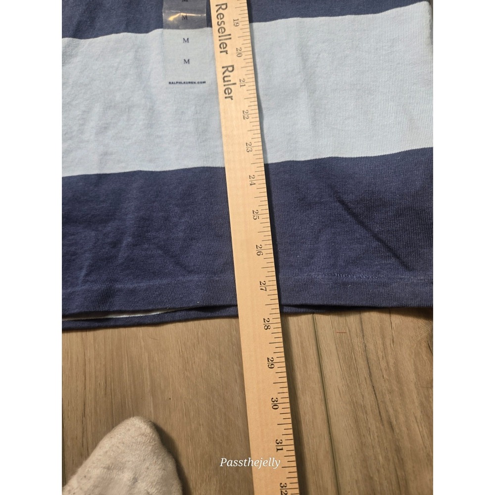 Polo Ralph Lauren Rugby Shirt Mens Medium NWT Blue Striped Colorblock England - Picture 10 of 10